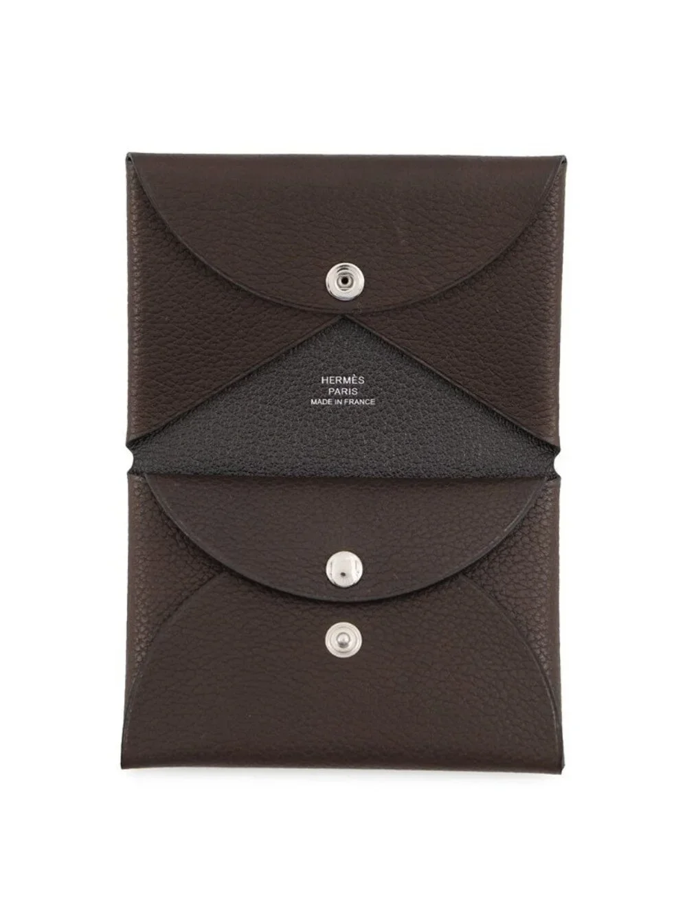 Hermes Coin Purse Calvi Duo Barenia Silver Faubourg